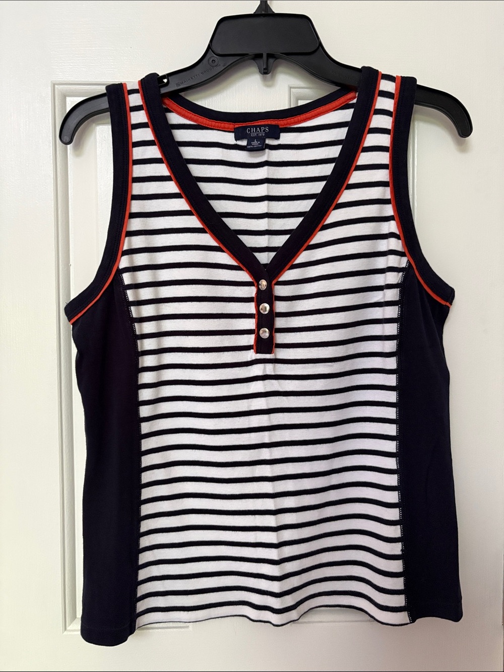 Chaps striped tank top